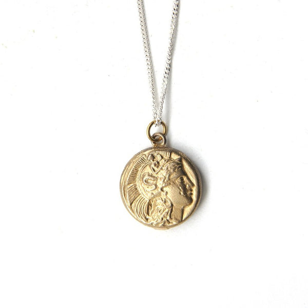 Ancient Greek Medallion Coin Necklace. Alexander the Great, Bull/Taurus