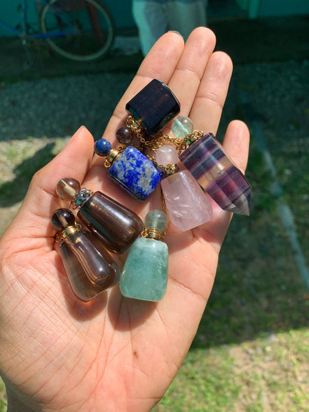 Fluorite Essential Oil Bottle Necklace