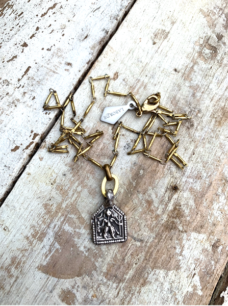 Kali Talisman - Sterling Silver - Vintage Brass Chain Necklace