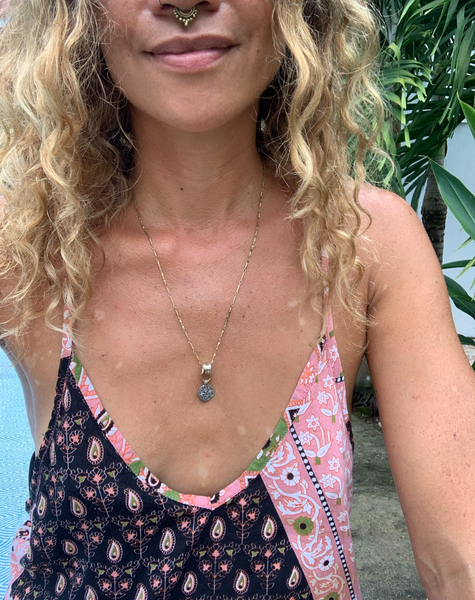 Kali Talisman - Sterling Silver - Vintage Brass Chain Necklace