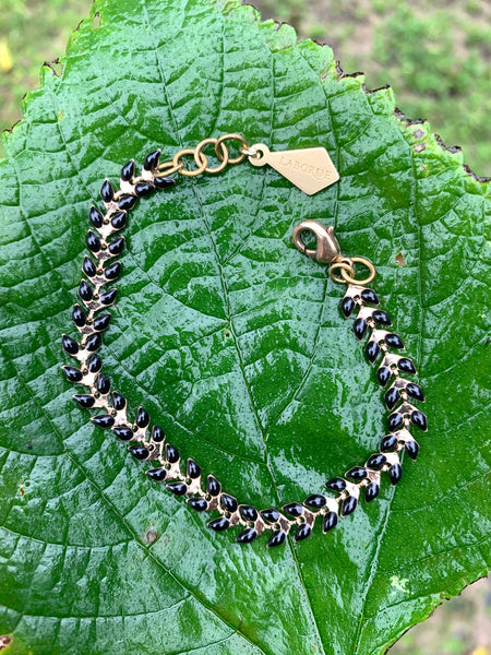 Laurel Wreath Black Collar Necklace