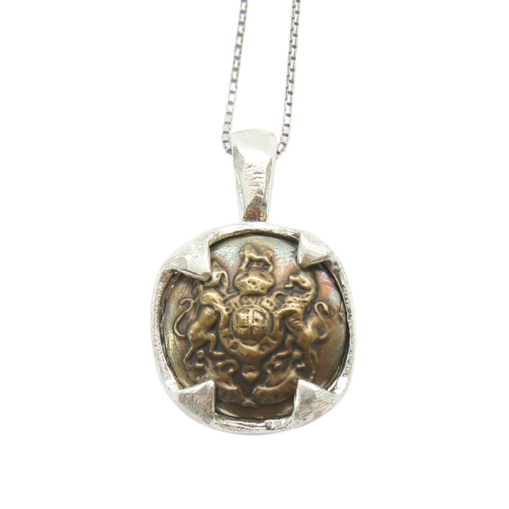 Vintage Canadian Medallion Coin Necklace - Coat of Arms