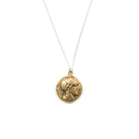 Ancient Greek Medallion Coin Necklace - Athena & Pegasus