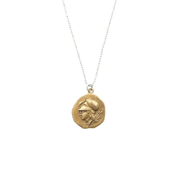 Ancient Greek Medallion Coin Necklace - Athena & Pegasus