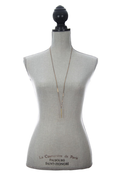 Brass shop bar necklace