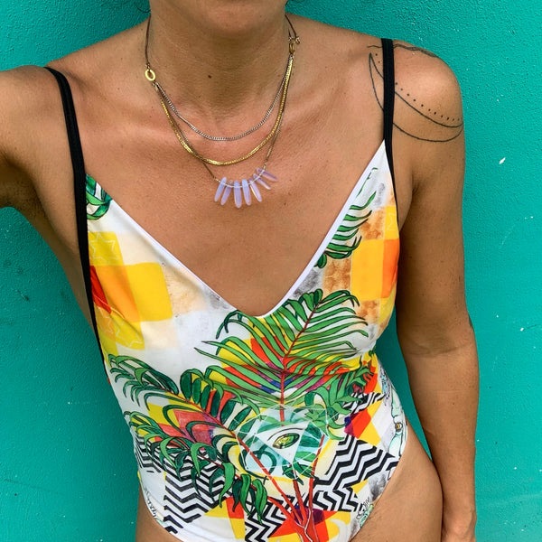 Opalite 3 strand mixed metal necklace