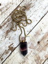 Fluorite Essential Oil Bottle Necklace
