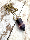 Fluorite Essential Oil Bottle Necklace