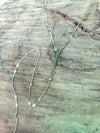 Fancy Detail Gold Y-Style Necklace with Labradorite