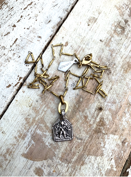 Nailah Brass Charm Lariat Necklace