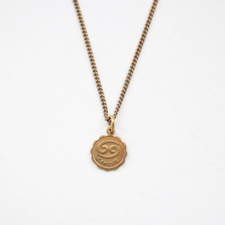 Hexagon brass pendant. Vintage brass box snake chain