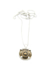 Vintage Canadian Medallion Necklace Leaf and Crown Front