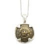 Vintage Canadian Medallion Necklace Ornate Crown Close up
