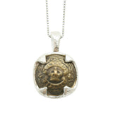 Vintage Canadian Medallion Necklace Ornate Crown Close up