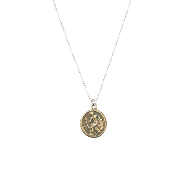 Ancient Greek Medallion Necklace Zeus Back