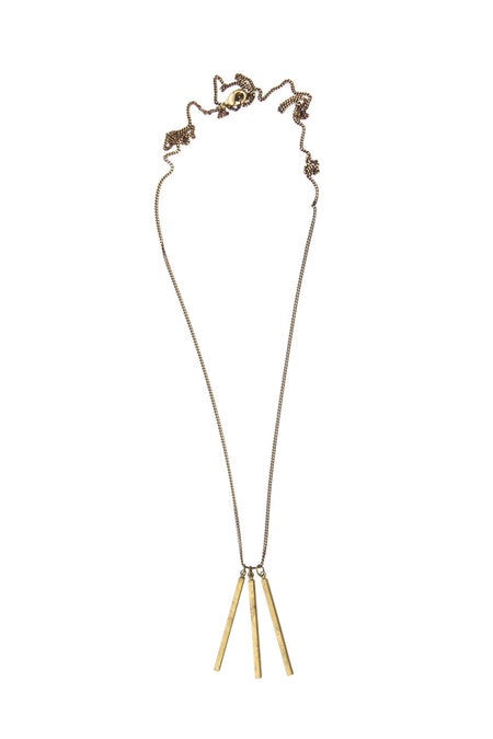 Nailah Brass Charm Lariat Necklace