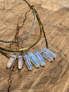 Opalite 3 strand mixed metal necklace
