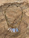 Opalite 3 strand mixed metal necklace