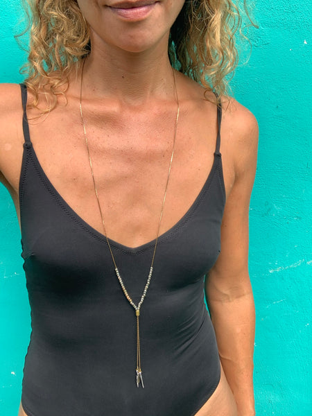 Zipper Necklace, Bronze